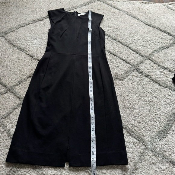 MM Lafleur The Katie Dress Black Stretch Ponte Knit Sheath Zipper Slit classy 6 - Picture 7 of 11